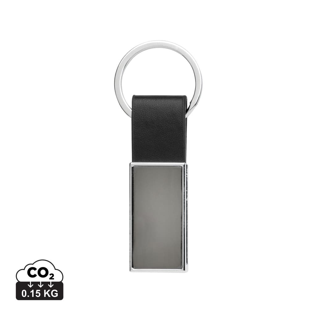 Luxury PU keychain RCS recycled zinc alloy — Lanyards & Keychains promotional product