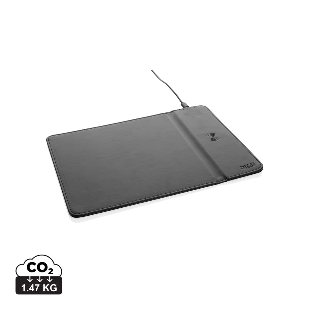 Tappetino mouse con ricarica wireless 10W Swiss Peak in PU riciclato RCS — Accessori telefono e tablet