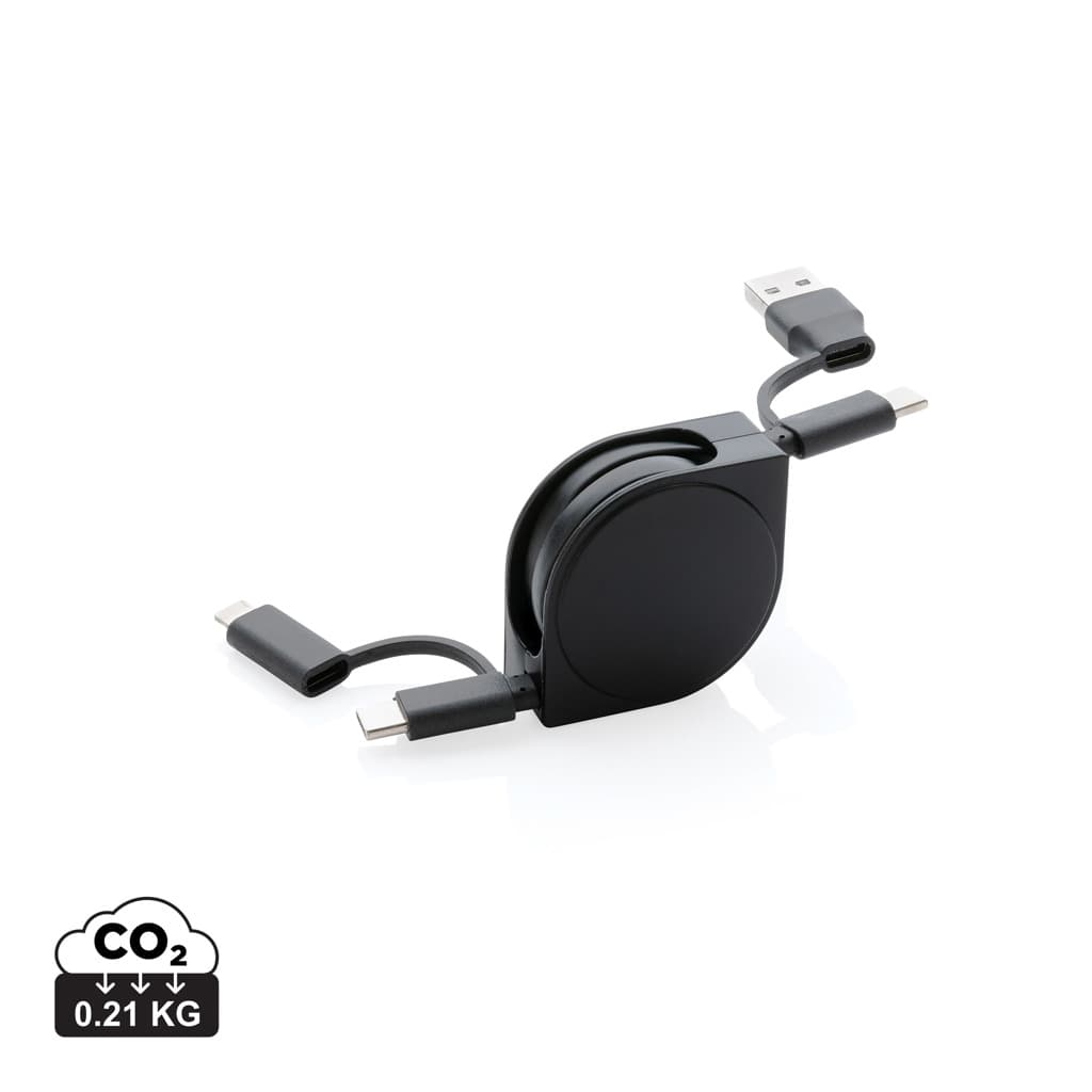 RCS recycled plastic and TPE 4 in 1 cable — Phone & Tablet accessories promotional product