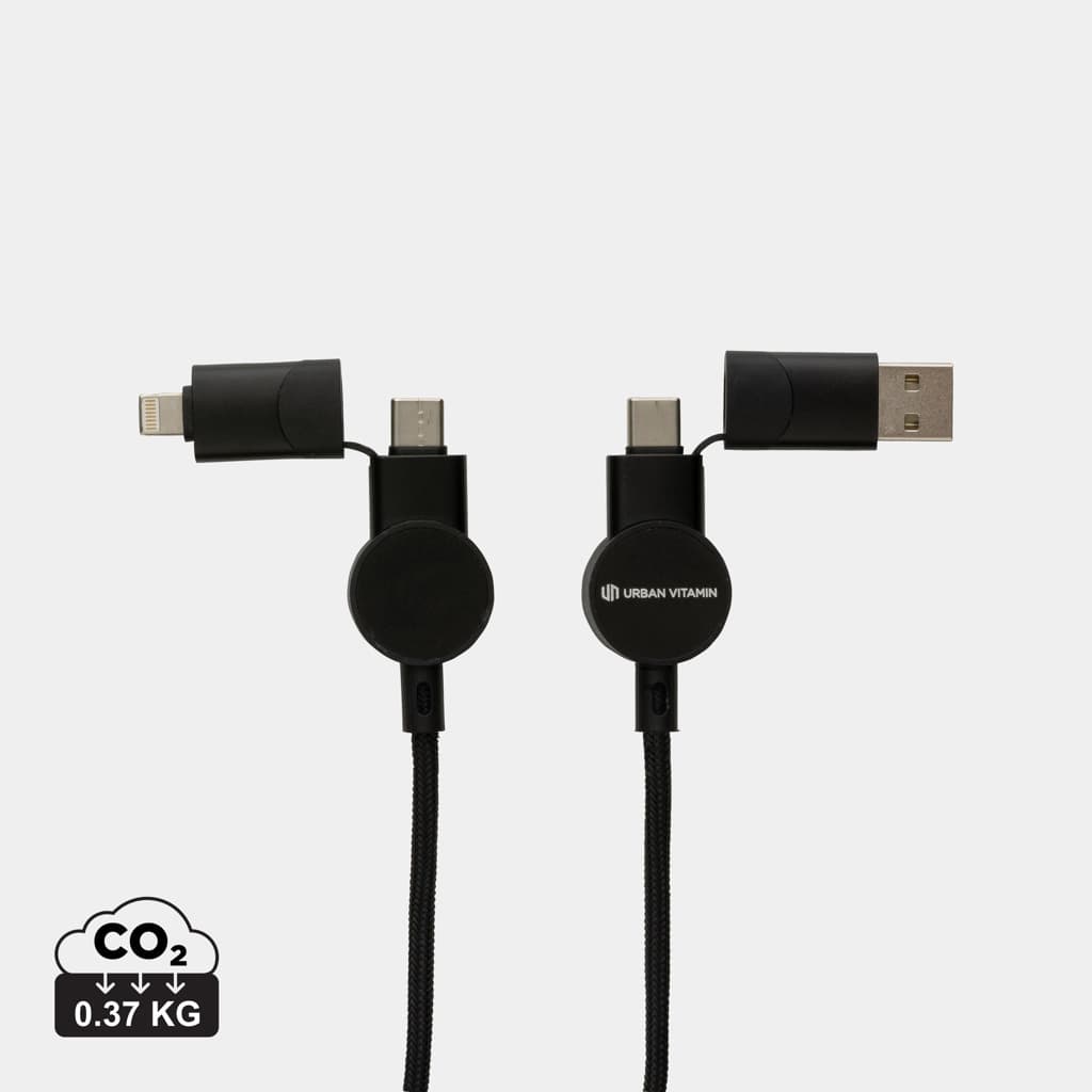Oakland RCS recycled plastic 6-in-1 fast charging 45W cable — Phone & Tablet accessories promotional product