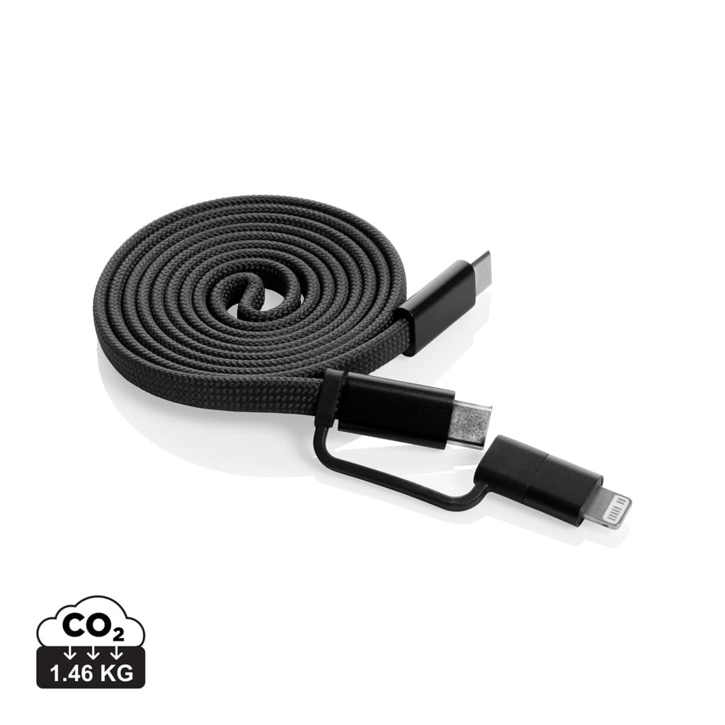 Arc RCS recycled Ultra-thin 60W 2 in 1 magnetic cable — Phone & Tablet accessories promotional product