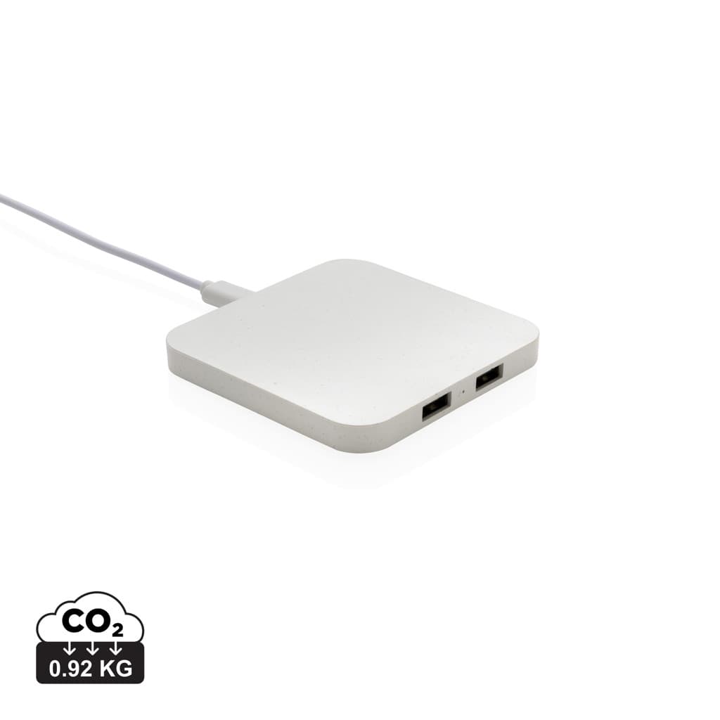 RCS genanvendt plast 10W trådløs oplader med USB-porte — Telefon- og tablettilbehør