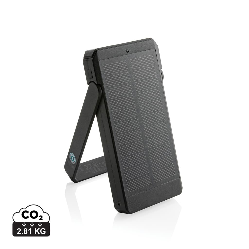 Skywave RCS recycled plastic solar powerbank 10000 mAh — Phone & Tablet accessories promotional product