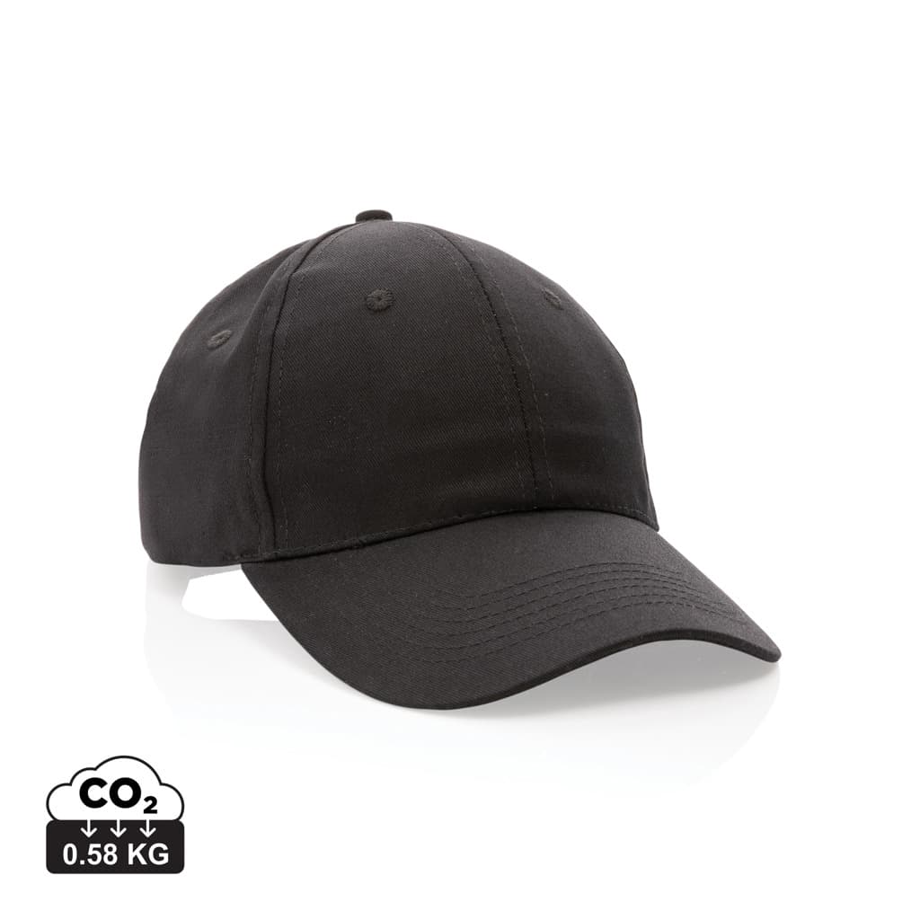 Impact 6 panel 190gr Recycled cotton cap with AWARE™ tracer — Headwear promotional product