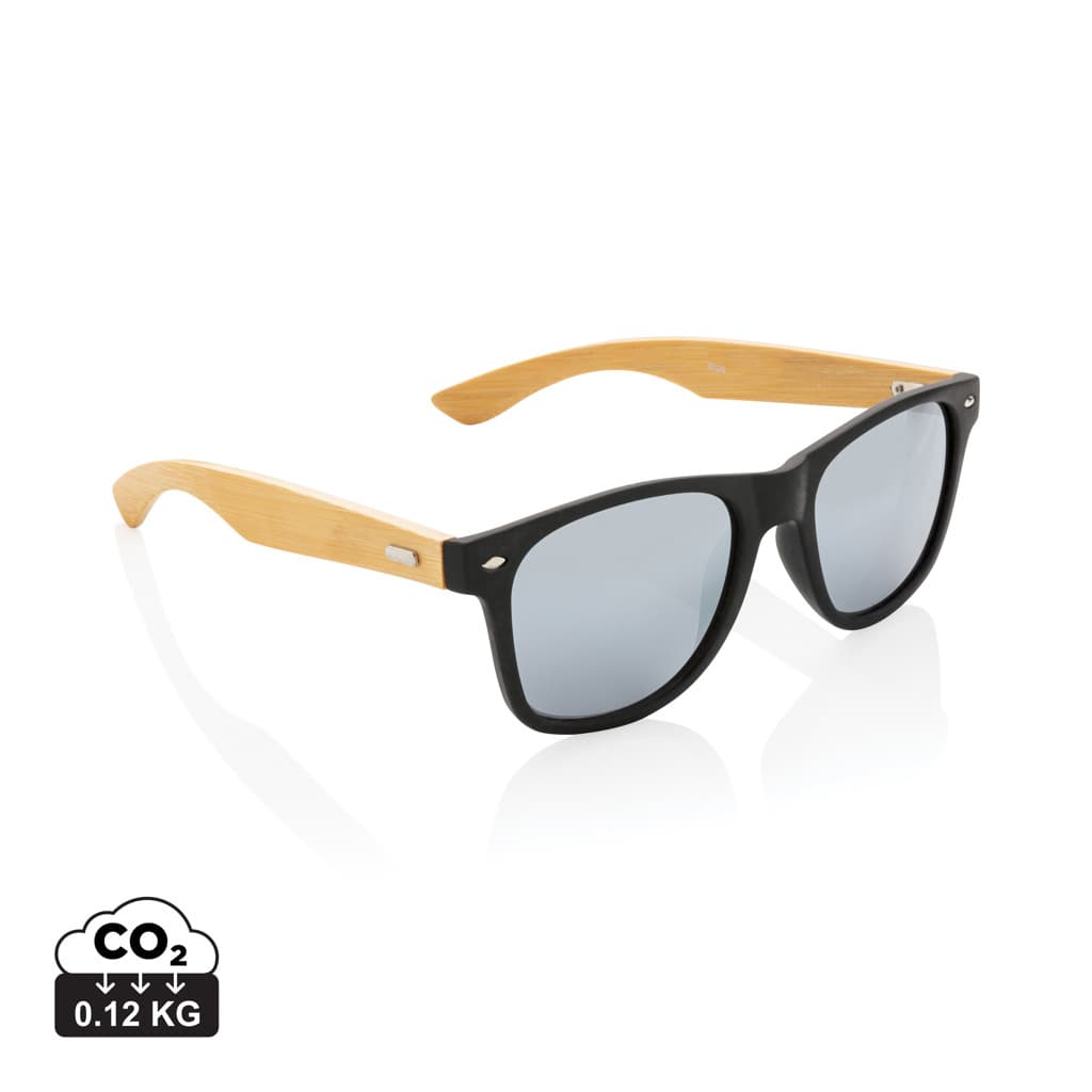 Bamboo and RCS recycled plastic sunglasses — Outdoor promotional product