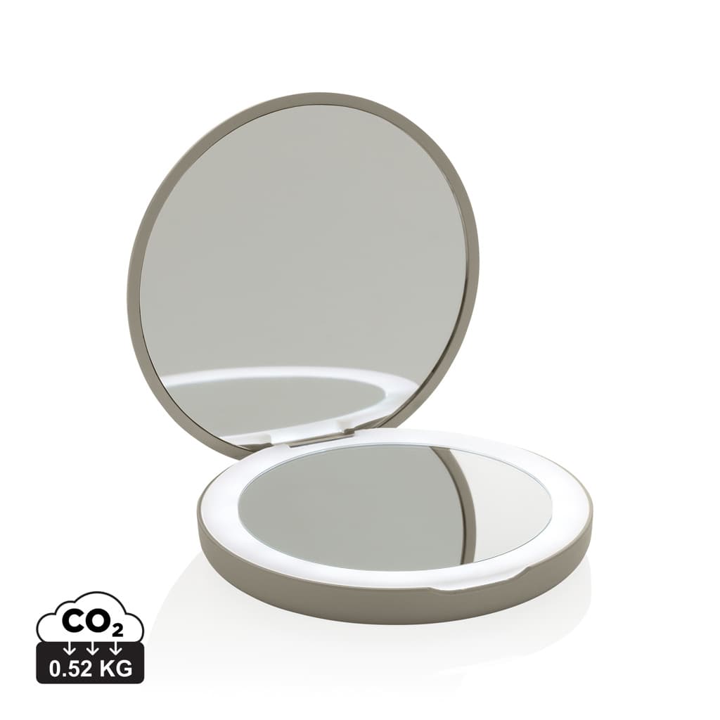 Lumora RCS recycled plastic LED re-chargeable make-up mirror — Home & Living promotional product