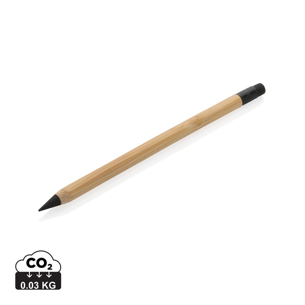 Bamboo infinity pencil with eraser — Writing Instruments promotional product