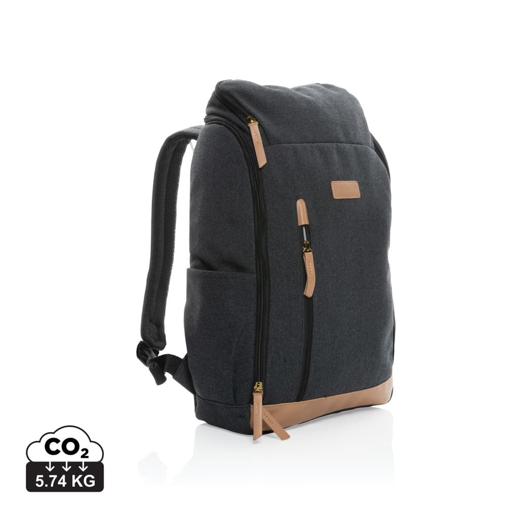 Impact AWARE™ 16 oz. recycled canvas 15" laptop backpack — Bags & Travel promotional product