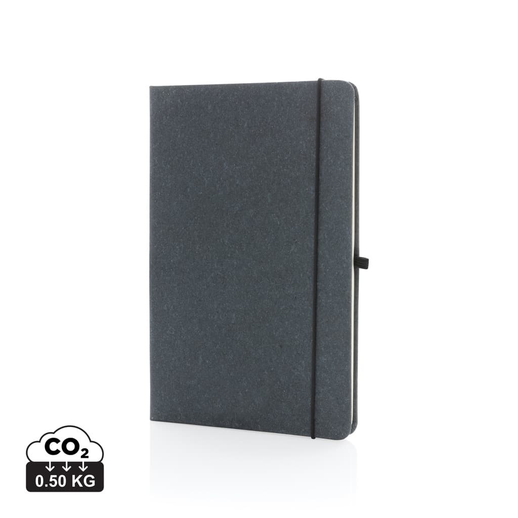 GRS Recycled leather hardcover notebook A5 — Portfolios & Notebooks promotional product