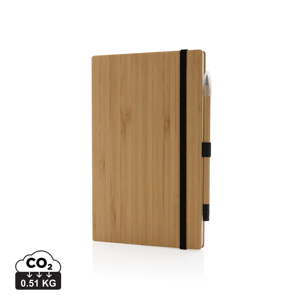 Bamboo notebook and infinity pencil set — Portfolios & Notebooks promotional product