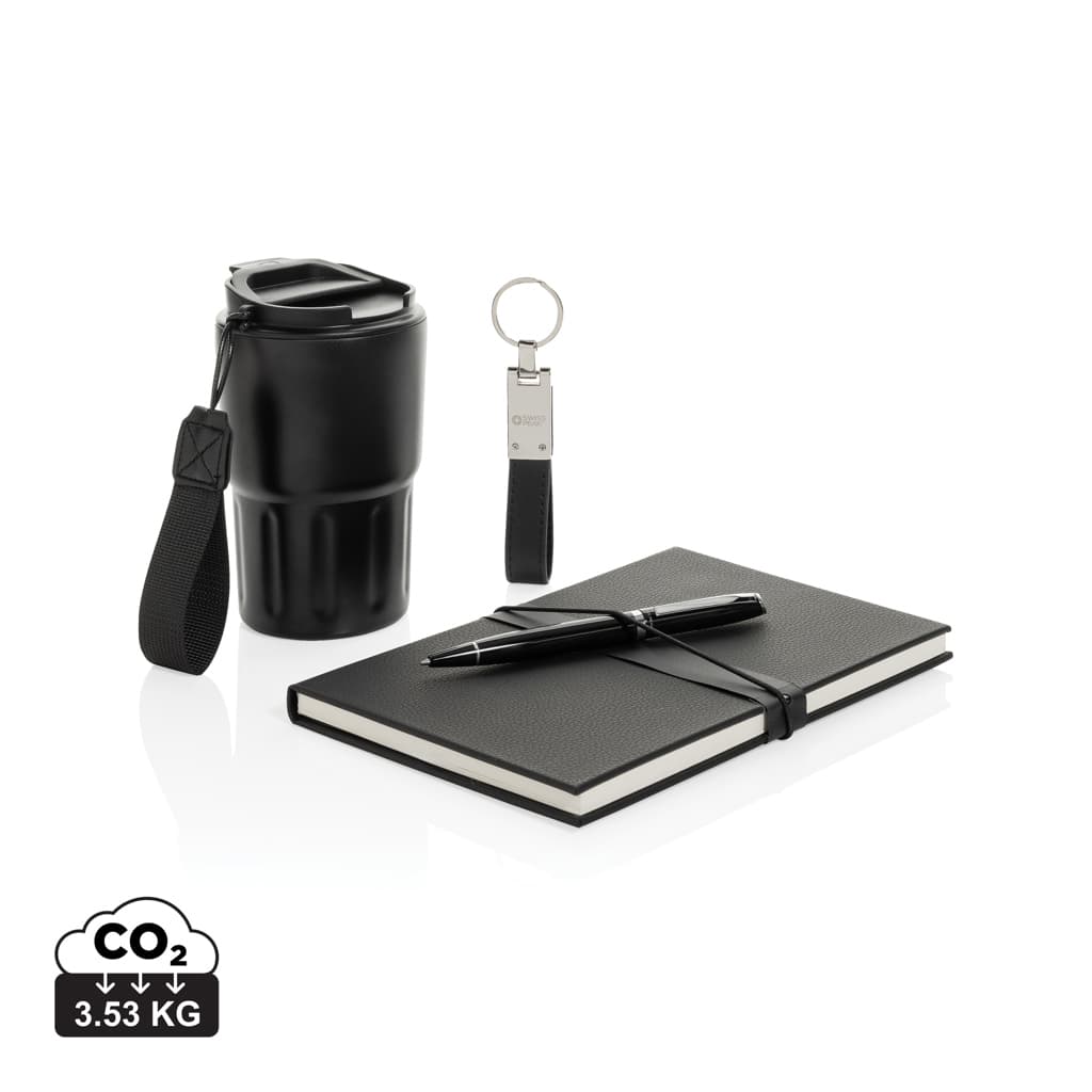 Set regalo business deluxe Swiss Peak certificato RCS con tumbler — Portfolio e notebook
