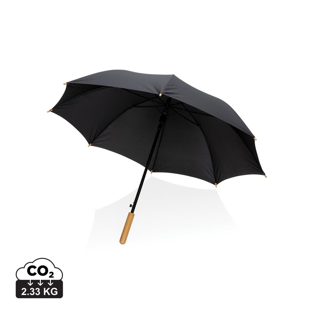 23" Impact AWARE™ RPET 190T auto open bamboo umbrella — Umbrellas promotional product