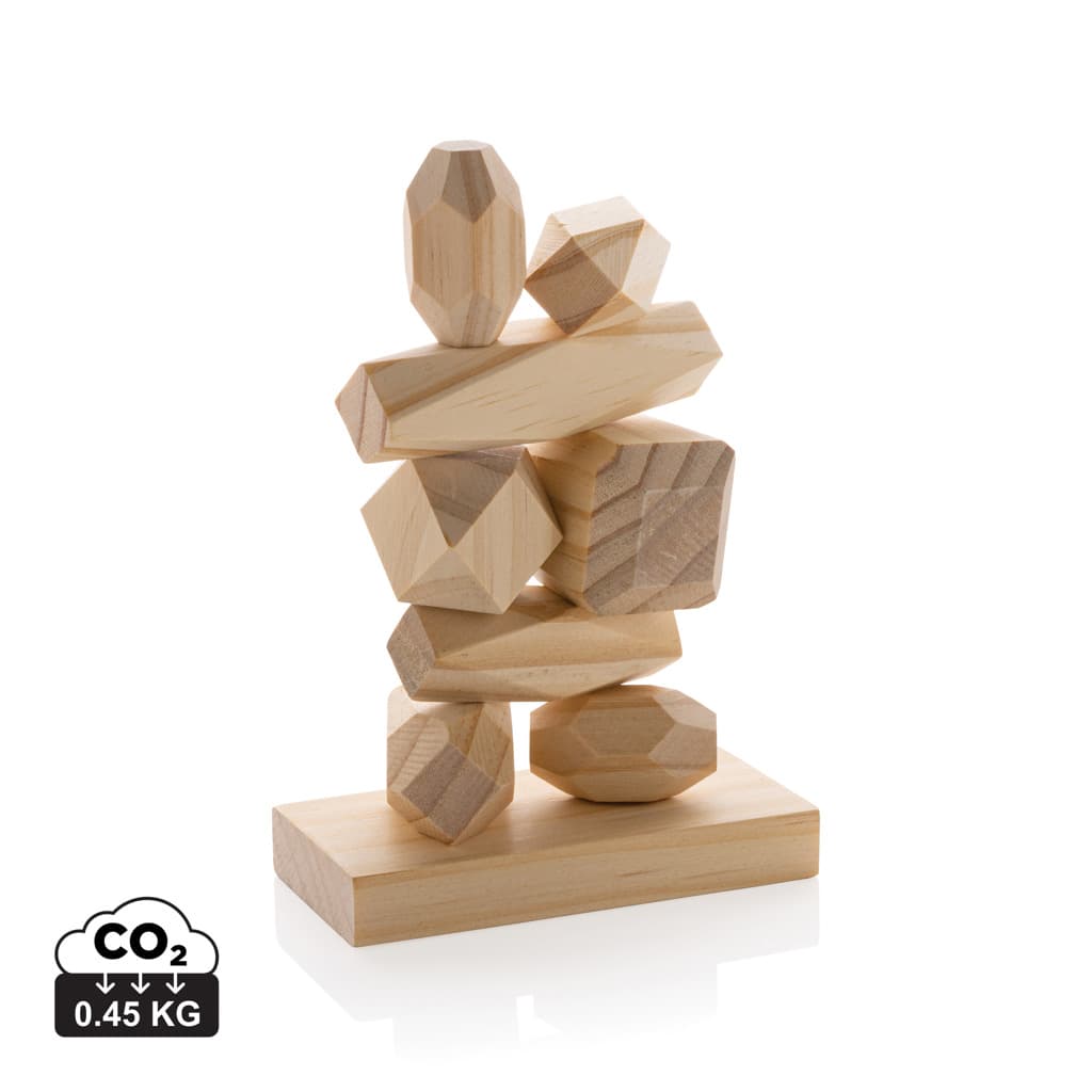 Ukiyo Crios wooden balancing rocks in pouch — Home & Living promotional product